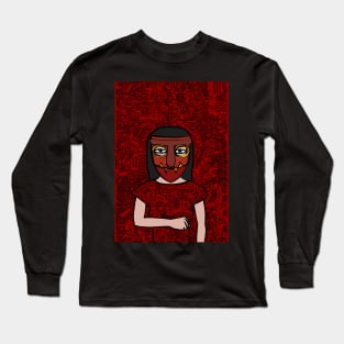 88: A FemaleMask NFT with Basic Eyes, Dark Skin, and a Light Item Long Sleeve T-Shirt